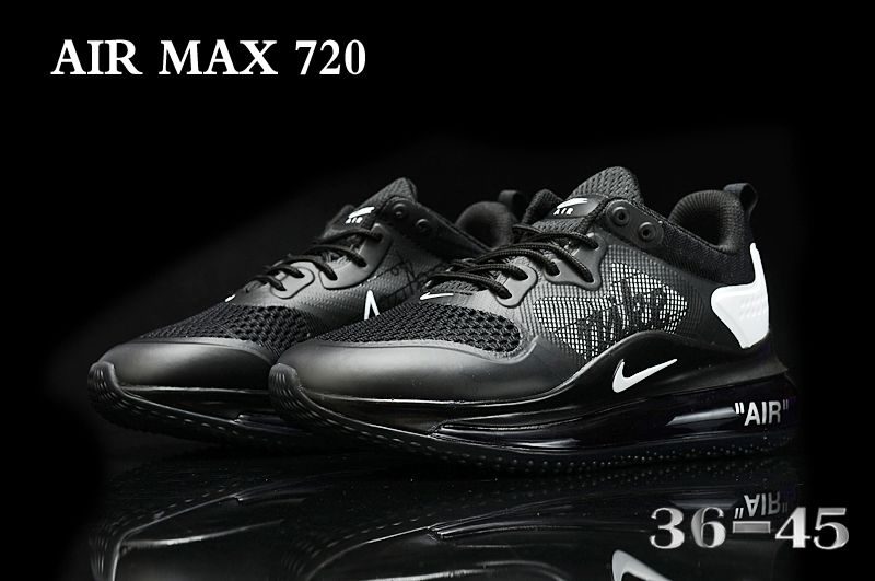 New Nike Air Max 720 All Black Running Shoes - Click Image to Close